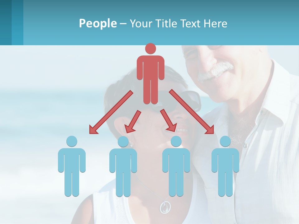 A Man And A Woman Are Standing On The Beach PowerPoint Template