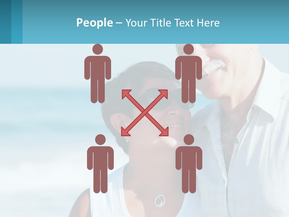 A Man And A Woman Are Standing On The Beach PowerPoint Template