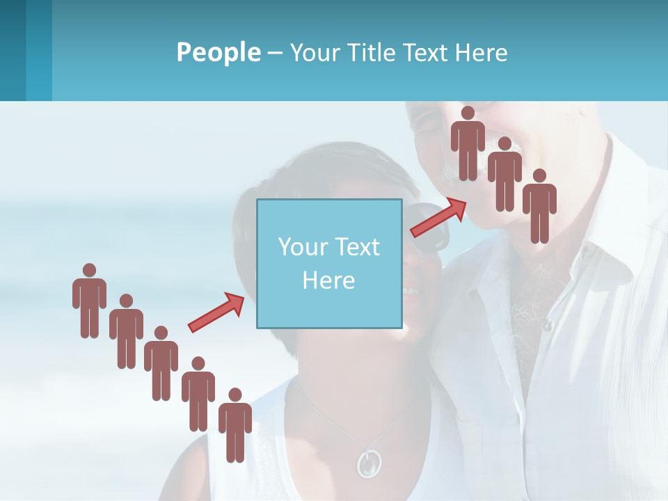 A Man And A Woman Are Standing On The Beach PowerPoint Template