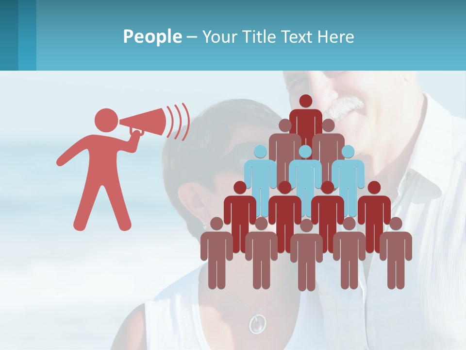 A Man And A Woman Are Standing On The Beach PowerPoint Template