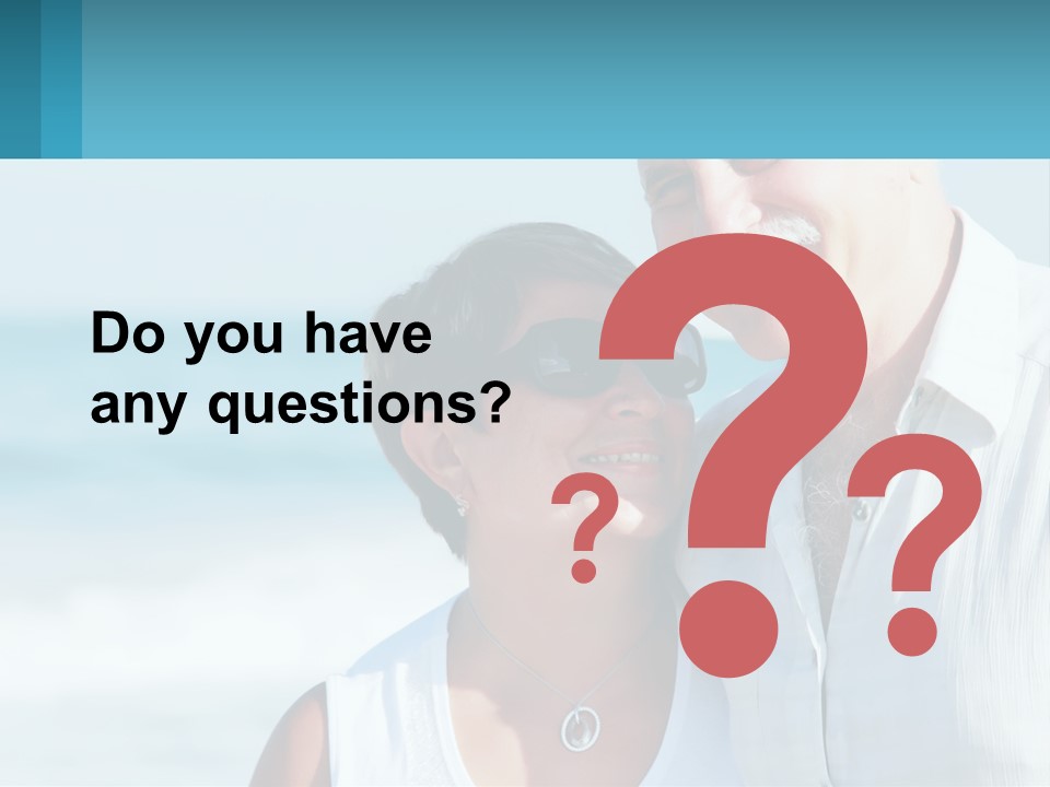 A Man And A Woman Are Standing On The Beach PowerPoint Template