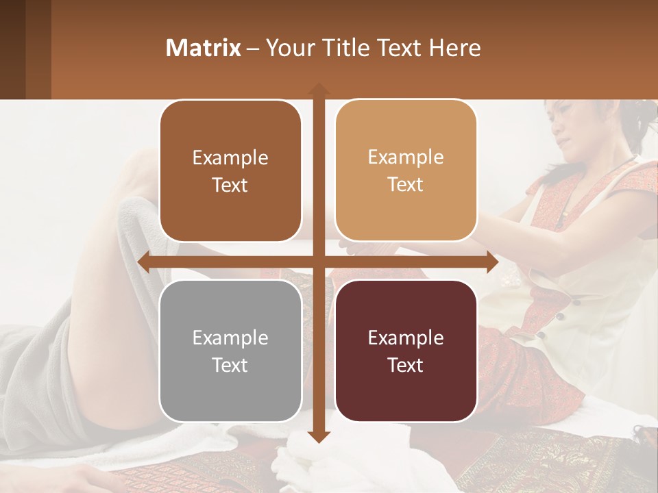 A Woman Sitting On A Bed With Her Legs Crossed PowerPoint Template