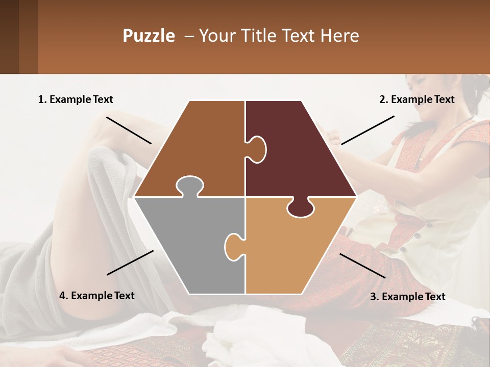 A Woman Sitting On A Bed With Her Legs Crossed PowerPoint Template