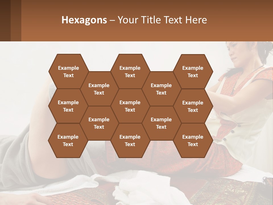 A Woman Sitting On A Bed With Her Legs Crossed PowerPoint Template