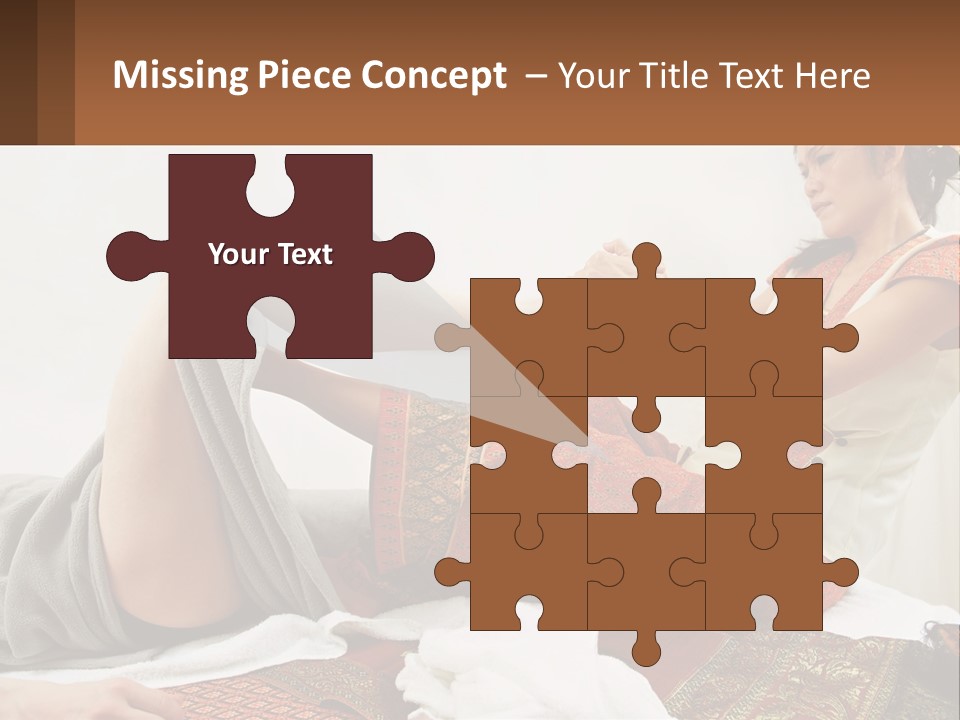 A Woman Sitting On A Bed With Her Legs Crossed PowerPoint Template