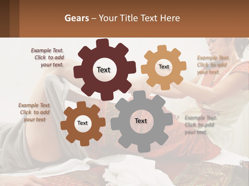 A Woman Sitting On A Bed With Her Legs Crossed PowerPoint Template