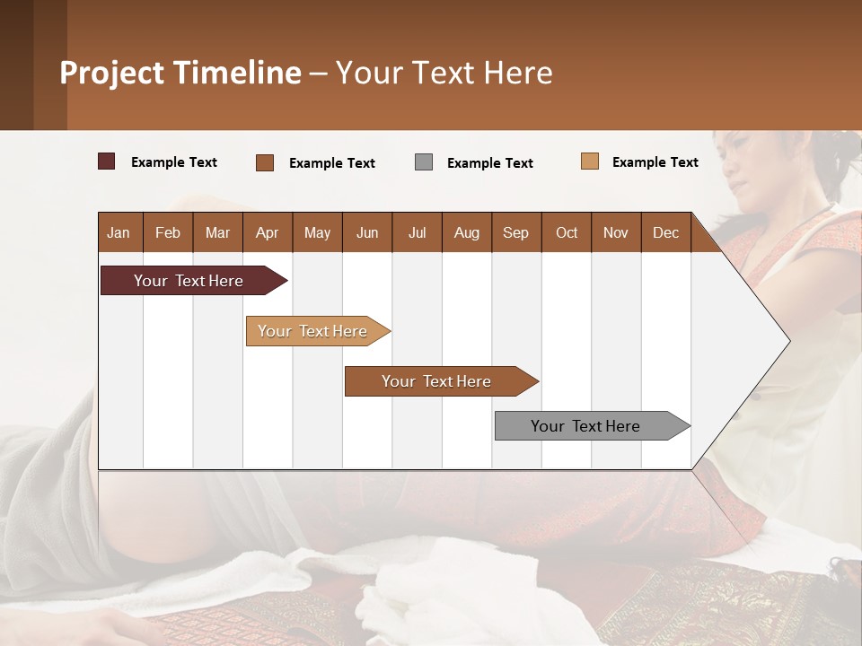 A Woman Sitting On A Bed With Her Legs Crossed PowerPoint Template