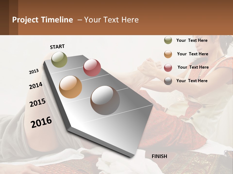 A Woman Sitting On A Bed With Her Legs Crossed PowerPoint Template