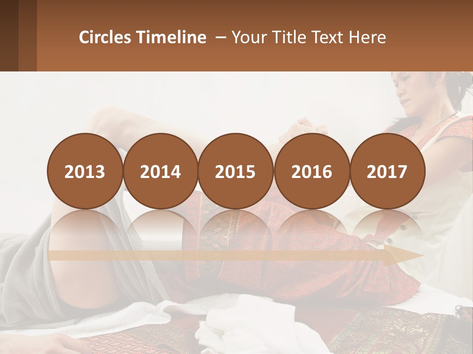 A Woman Sitting On A Bed With Her Legs Crossed PowerPoint Template