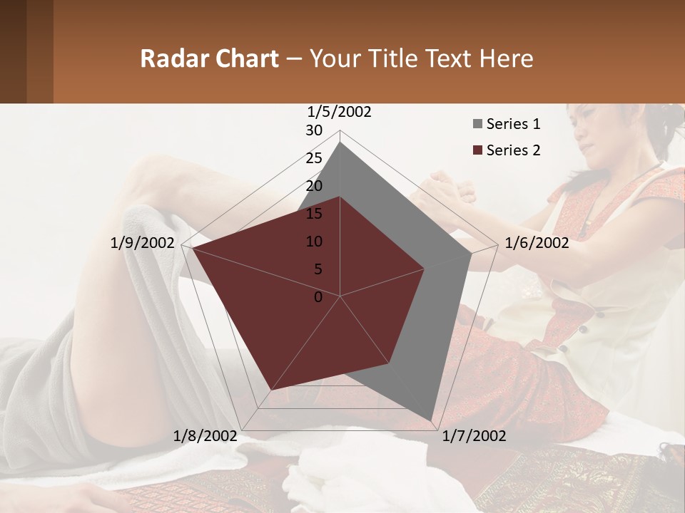 A Woman Sitting On A Bed With Her Legs Crossed PowerPoint Template