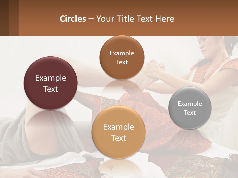 A Woman Sitting On A Bed With Her Legs Crossed PowerPoint Template