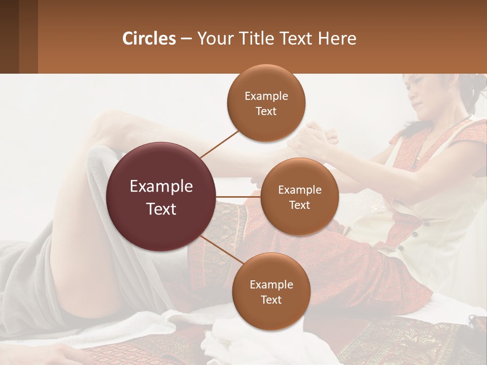 A Woman Sitting On A Bed With Her Legs Crossed PowerPoint Template