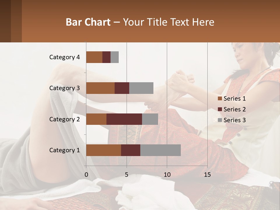 A Woman Sitting On A Bed With Her Legs Crossed PowerPoint Template