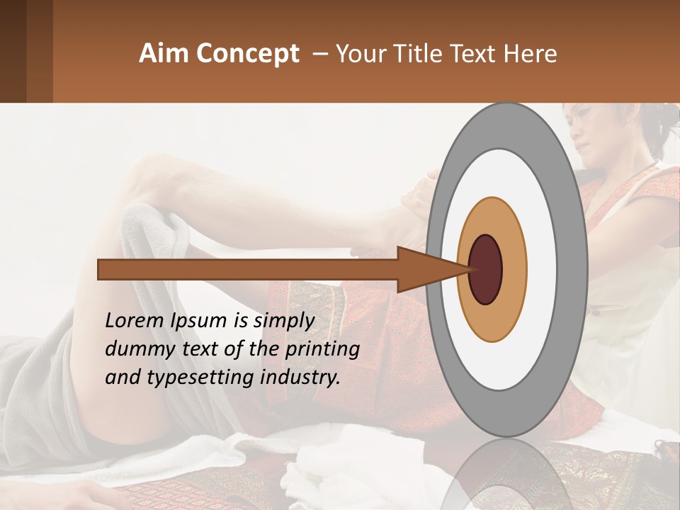 A Woman Sitting On A Bed With Her Legs Crossed PowerPoint Template