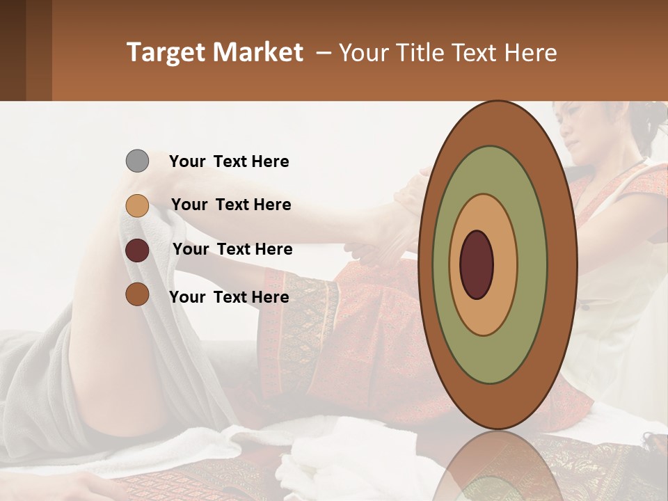 A Woman Sitting On A Bed With Her Legs Crossed PowerPoint Template