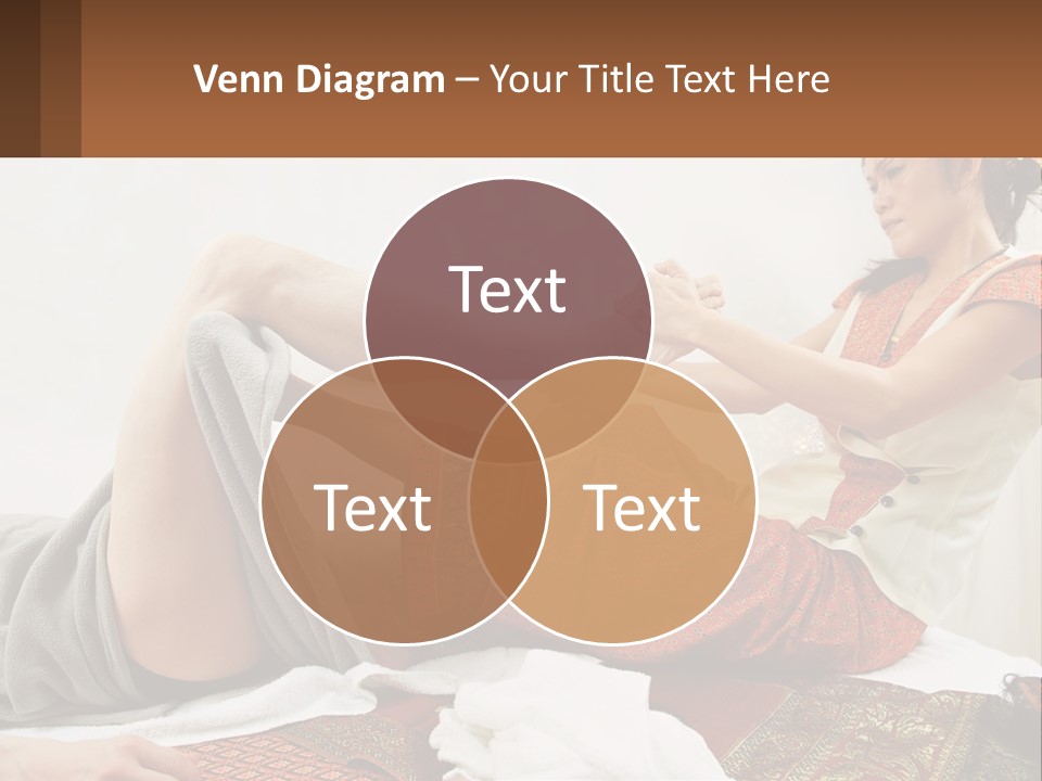 A Woman Sitting On A Bed With Her Legs Crossed PowerPoint Template