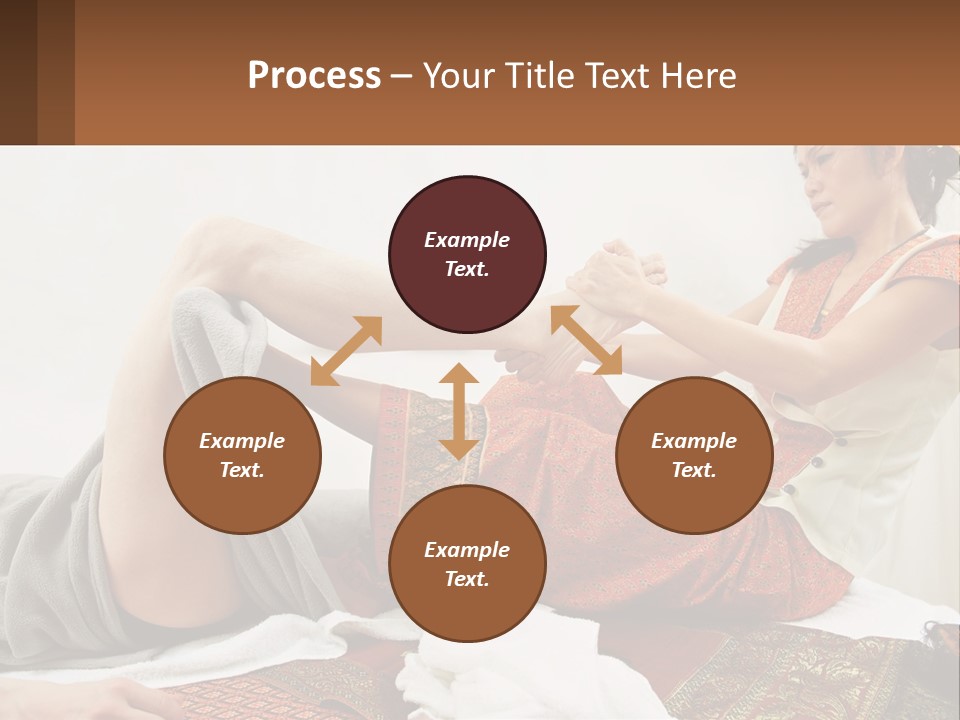 A Woman Sitting On A Bed With Her Legs Crossed PowerPoint Template