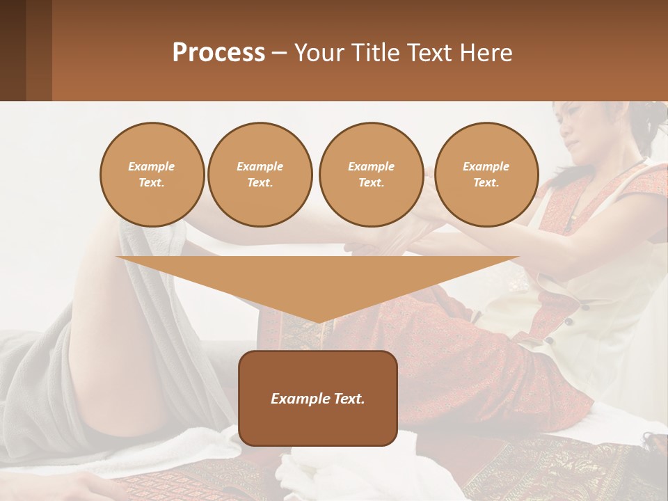 A Woman Sitting On A Bed With Her Legs Crossed PowerPoint Template