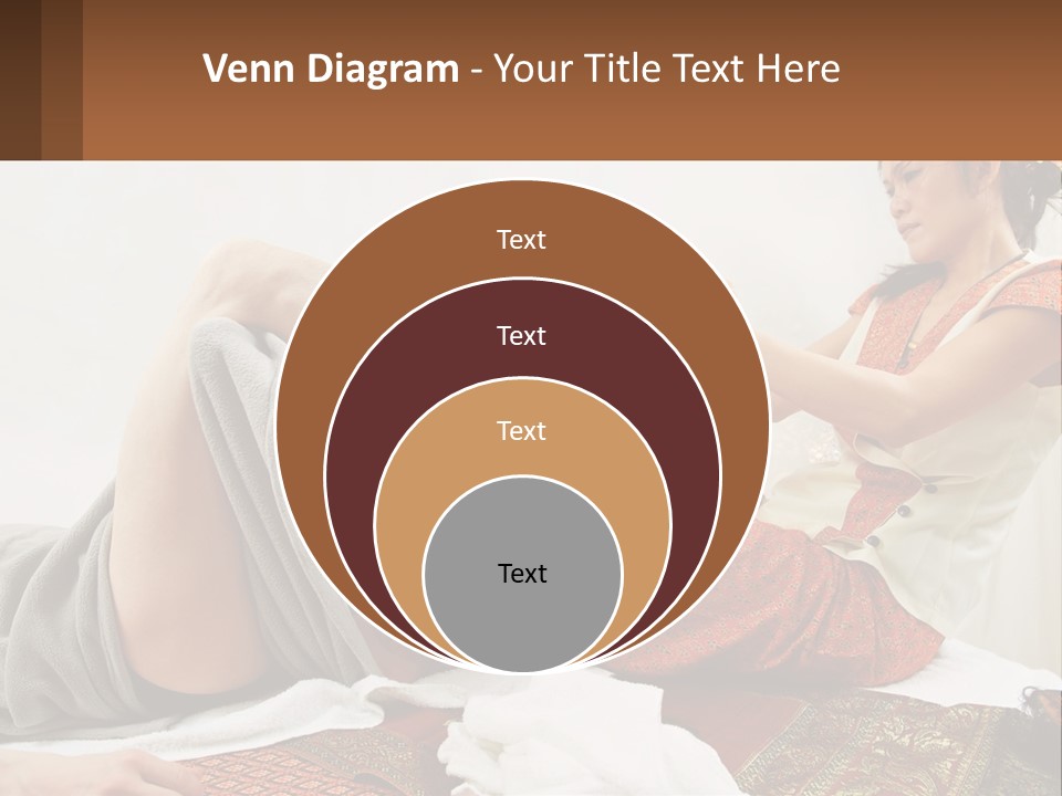 A Woman Sitting On A Bed With Her Legs Crossed PowerPoint Template