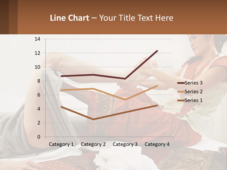 A Woman Sitting On A Bed With Her Legs Crossed PowerPoint Template