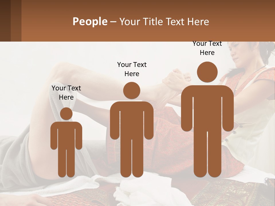 A Woman Sitting On A Bed With Her Legs Crossed PowerPoint Template