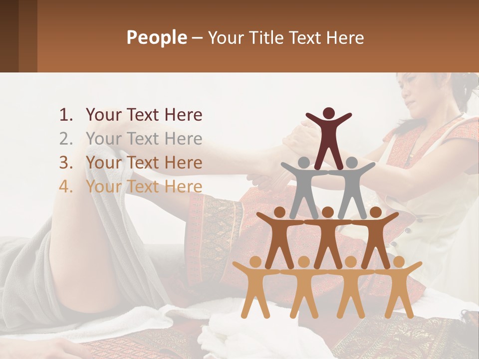 A Woman Sitting On A Bed With Her Legs Crossed PowerPoint Template