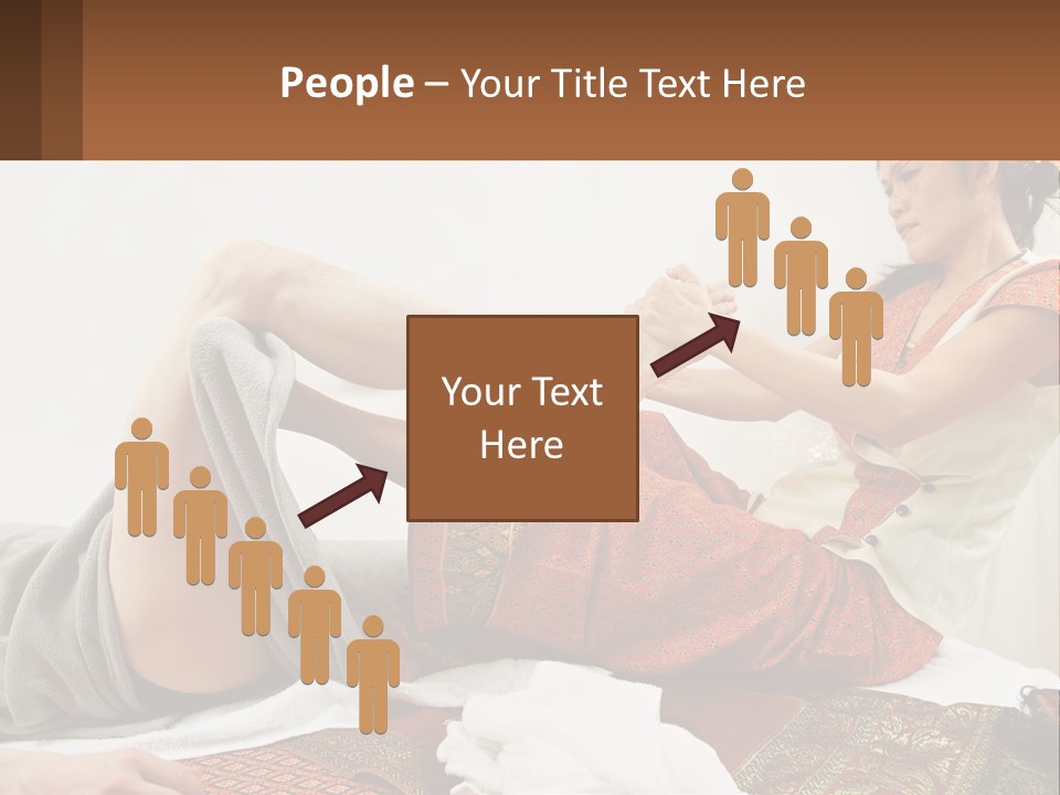 A Woman Sitting On A Bed With Her Legs Crossed PowerPoint Template