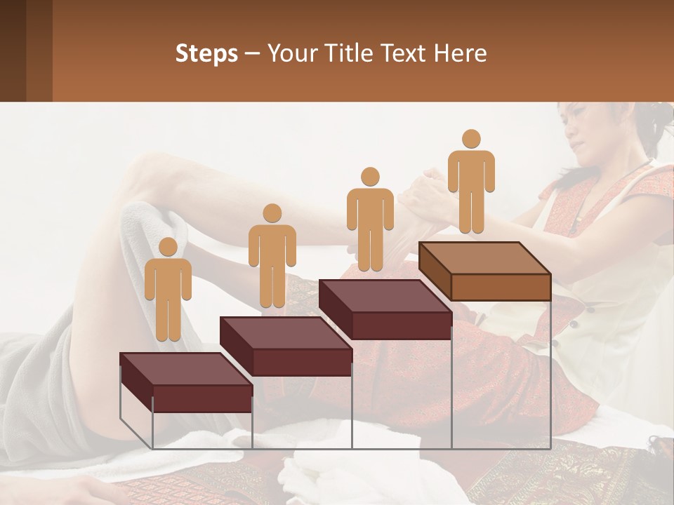 A Woman Sitting On A Bed With Her Legs Crossed PowerPoint Template