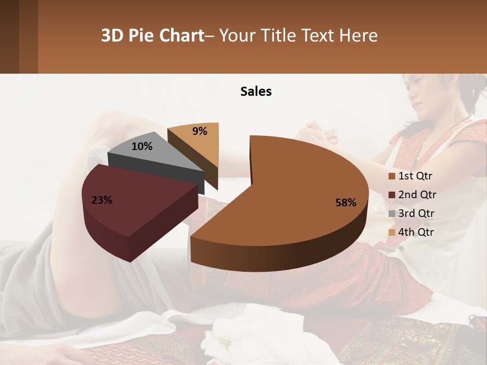 A Woman Sitting On A Bed With Her Legs Crossed PowerPoint Template