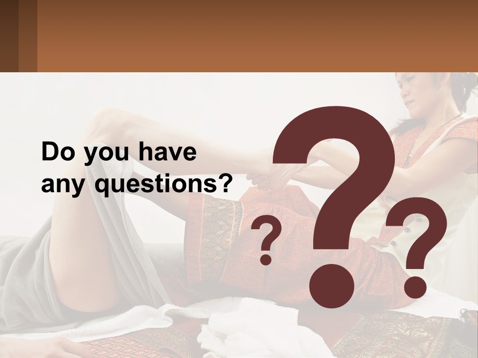 A Woman Sitting On A Bed With Her Legs Crossed PowerPoint Template