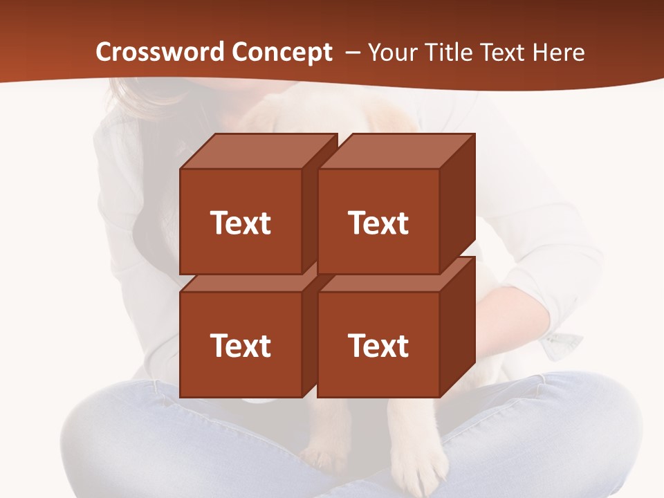 A Woman Sitting On The Floor Holding A Puppy PowerPoint Template