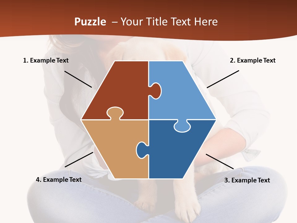 A Woman Sitting On The Floor Holding A Puppy PowerPoint Template