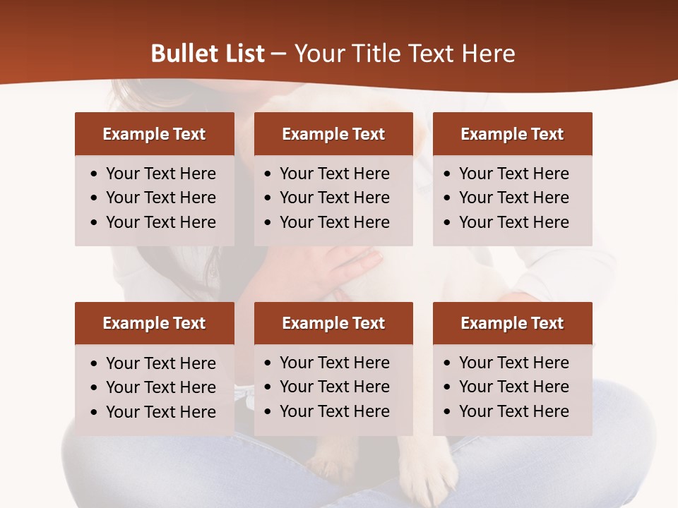 A Woman Sitting On The Floor Holding A Puppy PowerPoint Template