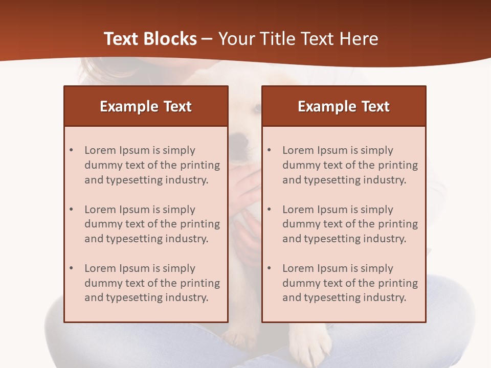 A Woman Sitting On The Floor Holding A Puppy PowerPoint Template