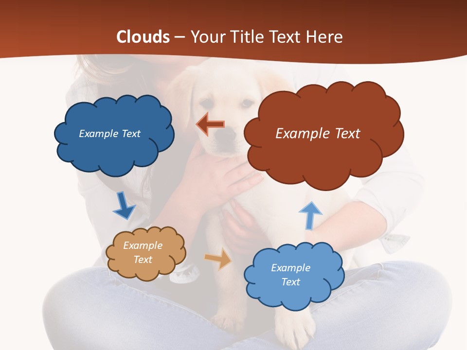 A Woman Sitting On The Floor Holding A Puppy PowerPoint Template