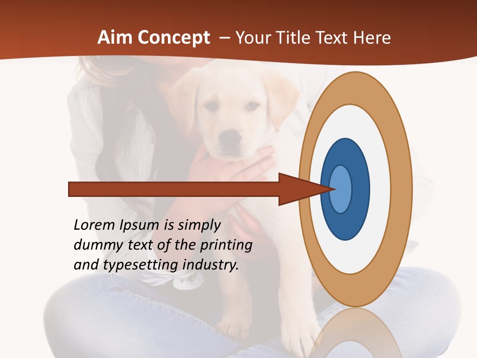 A Woman Sitting On The Floor Holding A Puppy PowerPoint Template