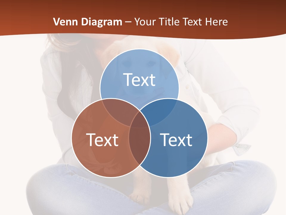 A Woman Sitting On The Floor Holding A Puppy PowerPoint Template