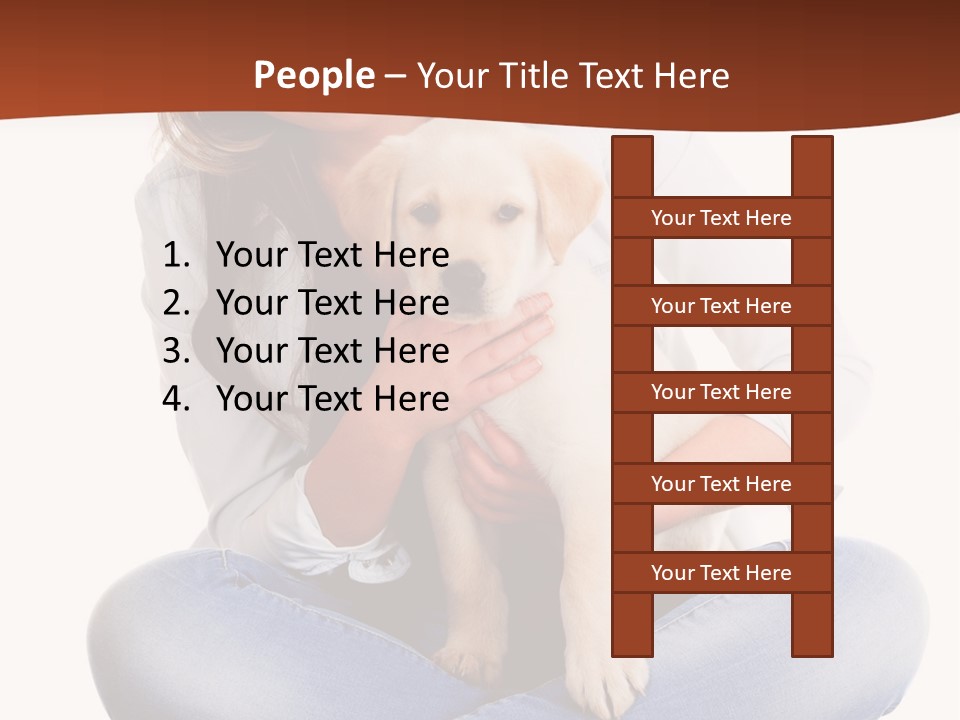 A Woman Sitting On The Floor Holding A Puppy PowerPoint Template