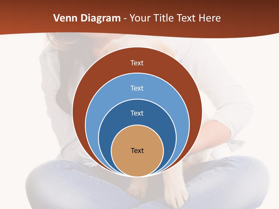 A Woman Sitting On The Floor Holding A Puppy PowerPoint Template