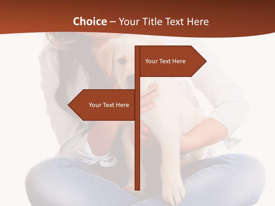 A Woman Sitting On The Floor Holding A Puppy PowerPoint Template