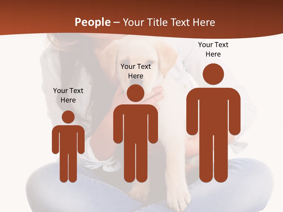 A Woman Sitting On The Floor Holding A Puppy PowerPoint Template