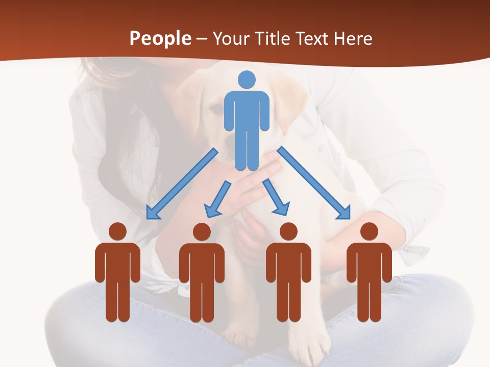 A Woman Sitting On The Floor Holding A Puppy PowerPoint Template