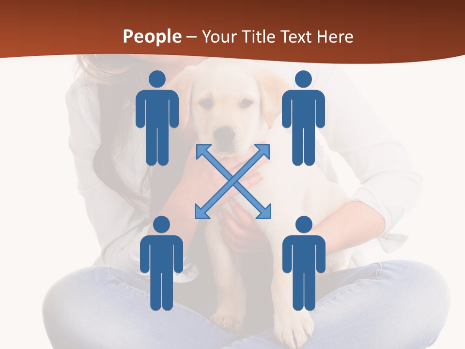 A Woman Sitting On The Floor Holding A Puppy PowerPoint Template