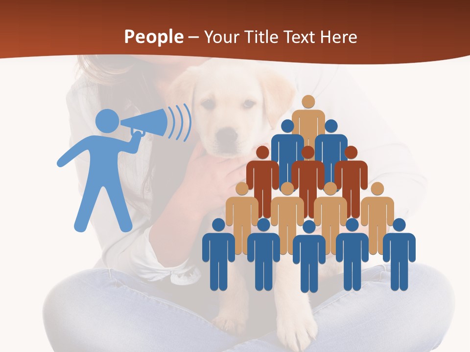 A Woman Sitting On The Floor Holding A Puppy PowerPoint Template