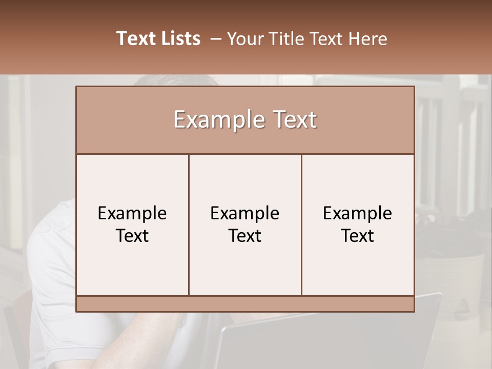 A Man Sitting At A Table With A Laptop In Front Of Him PowerPoint Template