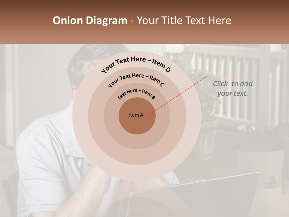 A Man Sitting At A Table With A Laptop In Front Of Him PowerPoint Template