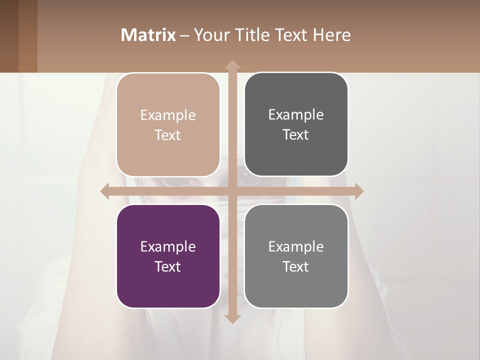 A Woman With Bandages Covering Her Face And Covering Her Eyes PowerPoint Template