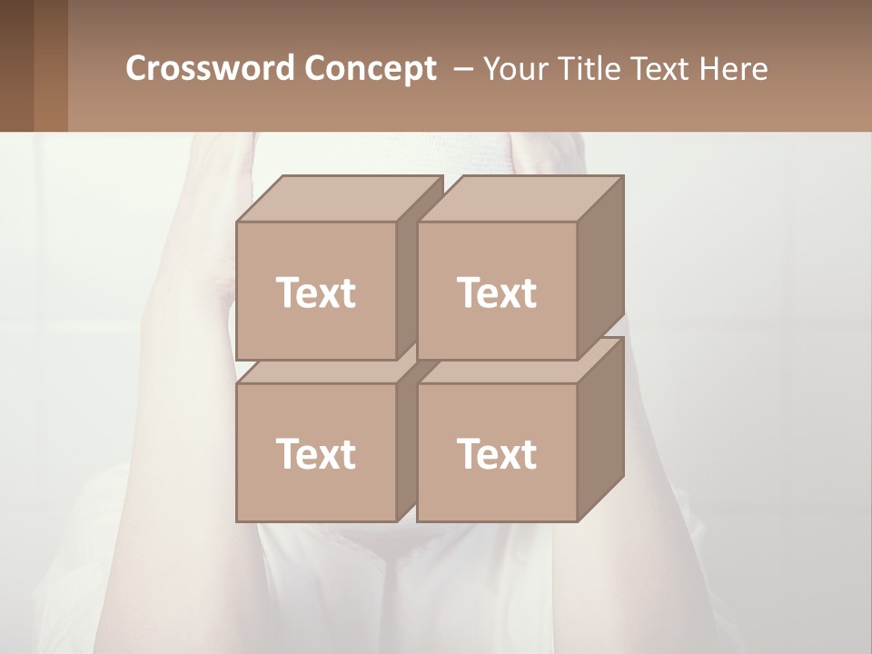 A Woman With Bandages Covering Her Face And Covering Her Eyes PowerPoint Template