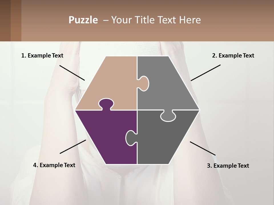 A Woman With Bandages Covering Her Face And Covering Her Eyes PowerPoint Template