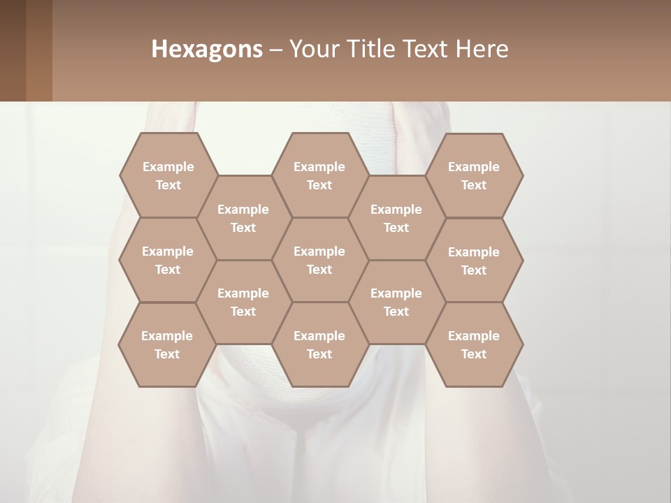 A Woman With Bandages Covering Her Face And Covering Her Eyes PowerPoint Template